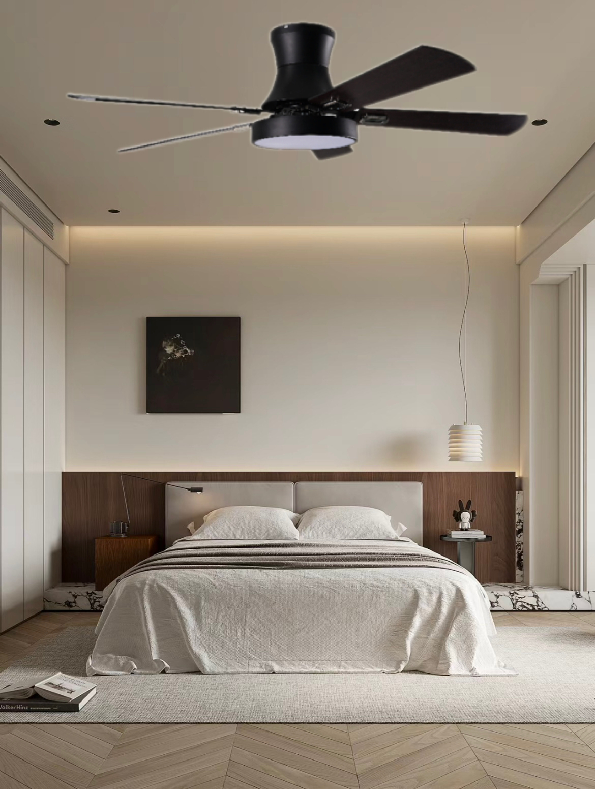 ventiladores de techo con control de pared y luces