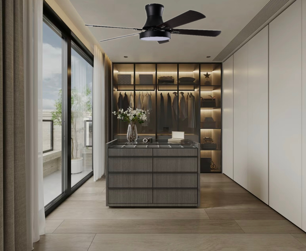 ventiladores de techo con control de pared y luces