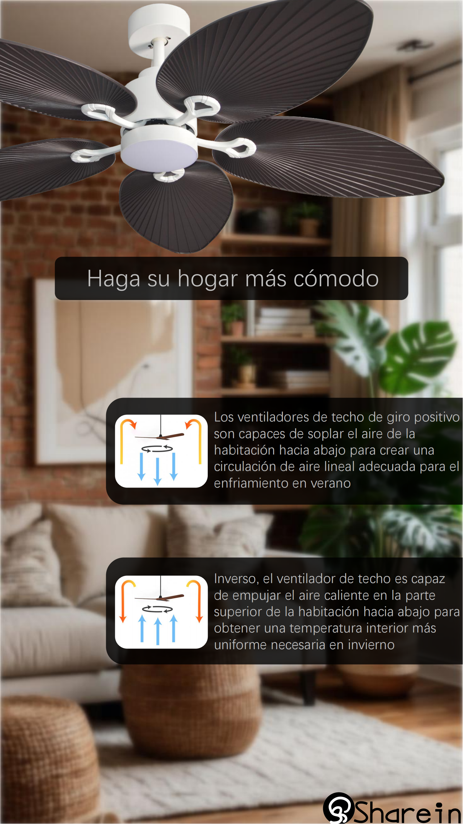 Ventilador De Techo Reversible